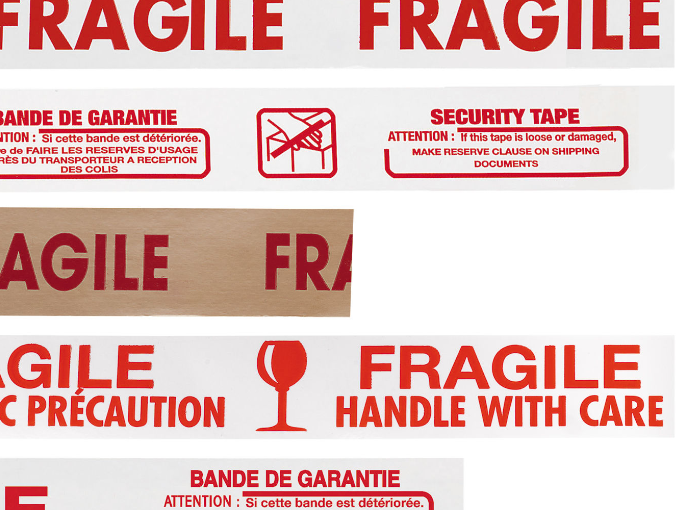 Adhésif imprimé FRAGILE pour emballage Adhésif imprimé FRAGILE pour emballage