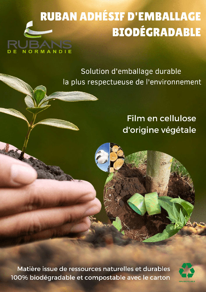 adhésif biodégradable et compostable